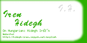 iren hidegh business card